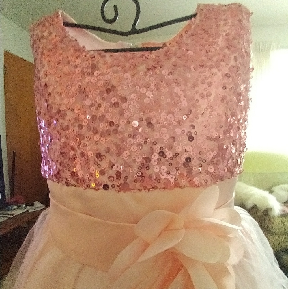 TODDLER GIRLS PINK SEAQUIN & TULLE DRESS